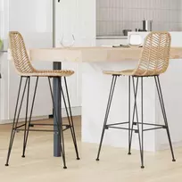 Baro Kėdė 2 pcs 44 x 52 x 111 cm Ratanas ir Geležis