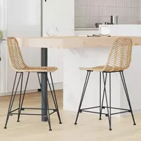 Baro Kėdė 2 pcs 44,5 x 54,5 x 97,5 cm Ratanas ir Geležis