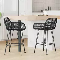 Baro Kėdė 2 pcs 55 x 52 x 92 cm Ratanas ir Geležis
