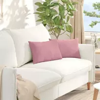 Sofa Pagalvės 2 pcs Rožinė 50 x 30 cm Kordūrinis audinys