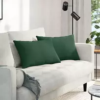 Sofa Pagalvės 2 pcs Tamsiai žalia 60 x 40 cm Kordūrinis audinys