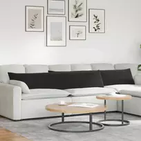Sofa Pagalvės 2 pcs Juoda 200 x 40 cm Kordūrinis audinys