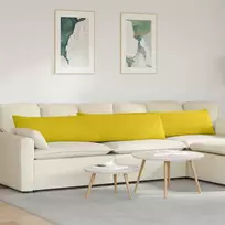 Sofa Pagalvės 2 pcs Geltona 200 x 40 cm Kordūrinis audinys