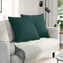 Sofa Pagalvės 2 pcs Tamsiai žalia 80 x 80 cm audinys