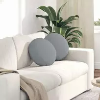 Sėdynių pagalvėlės 2 pcs Šviesiai pilka Ø40 x 13 cm audinys
