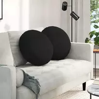 Sėdynių pagalvėlės 2 pcs Juoda Ø50 x 19 cm audinys