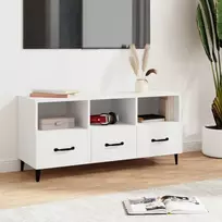 Televizoriaus spintelė, balta, 102x35x50cm, apdirbta mediena