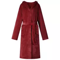 Chalatą su kapucė Bordo raudona xl Flanelė