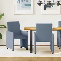 Valgomojo Kėdės su Ratukais 2 pcs Mėlyna 57 x 66 x 94 cm