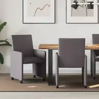 Valgomojo Kėdės su Ratukais 2 pcs Pilka 57 x 66 x 94 cm