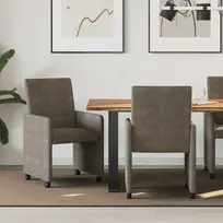 Valgomojo Kėdės su Ratukais 2 pcs Tamsiai pilka 57 x 66 x 94 cm