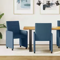 Valgomojo Kėdės su Ratukais 2 pcs Mėlyna 58 x 65 x 94 cm
