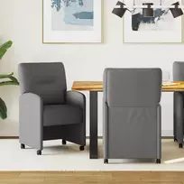 Valgomojo Kėdės su Ratukais 2 pcs Tamsiai pilka 57 x 67 x 95 cm