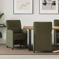 Valgomojo Kėdės su Ratukais 2 pcs Armijos žalia 57 x 67 x 95 cm