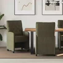 Valgomojo Kėdės su Ratukais 2 pcs Armijos žalia 58 x 67 x 97 cm
