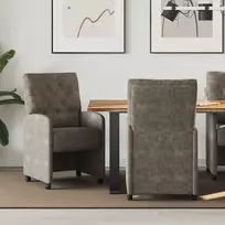 Valgomojo Kėdės su Ratukais 2 pcs Tamsiai pilka 58 x 67 x 97 cm
