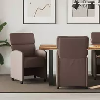 Valgomojo Kėdės su Ratukais 2 pcs Ruda 58 x 65 x 98 cm