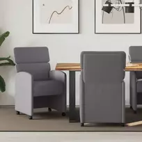 Valgomojo Kėdės su Ratukais 2 pcs Pilka 58 x 65 x 98 cm