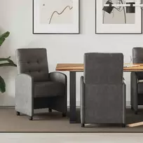 Valgomojo Kėdės su Ratukais 2 pcs Juoda 58 x 67 x 97 cm