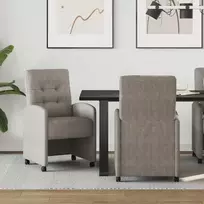 Valgomojo Kėdės su Ratukais 2 pcs Pilka 58 x 67 x 97 cm
