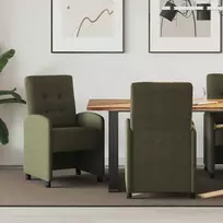 Valgomojo Kėdės su Ratukais 2 pcs Armijos žalia 58 x 67 x 97 cm