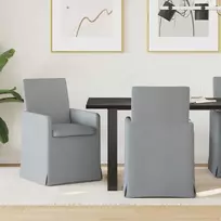 Valgomojo kėdės 2 pcs Šviesiai pilka 57 x 67 x 95 cm audinys