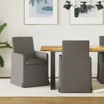 Valgomojo kėdės 2 pcs Šviesiai pilka 57 x 67 x 95 cm Linas