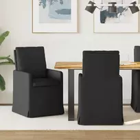 Valgomojo kėdės 2 pcs Juoda 57 x 67 x 98 cm audinys