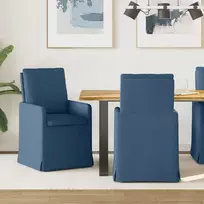Valgomojo kėdės 2 pcs Mėlyna 57 x 67 x 98 cm audinys