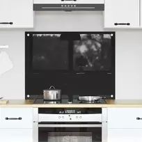 Virtuvės atbraila Juoda 80 x 60 cm grūdintas stiklas
