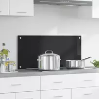 Virtuvės atbraila Juoda 90 x 40 cm grūdintas stiklas