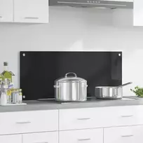 Virtuvės atbraila Juoda 100 x 40 cm grūdintas stiklas