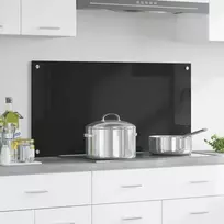 Virtuvės atbraila Juoda 100 x 50 cm grūdintas stiklas