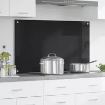 Virtuvės atbraila Juoda 100 x 60 cm grūdintas stiklas