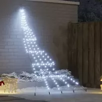 LED Kalėdinė eglutė su žemės kuoleliais Šalta balta 306 cm