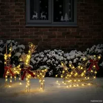 Elnių tempimo roges su 160 LED Šilta balta 30 x 12 x 55 cm PET