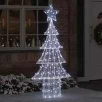 Kalėdų eglutė su 240 LED Šalta balta 180 cm Akrilas