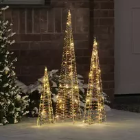 Kalėdų eglutė su 90 LED 3 pcs Šilta balta 20 x 20 x 80 cm PET