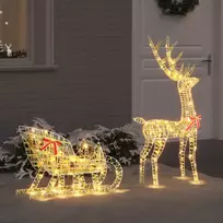 Elnių tempimo roges su 200 LED Šilta balta 70 x 26 x 129 cm PET