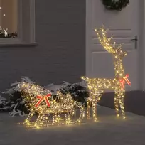 Elnių tempimo roges su 200 LED Šilta balta 70 x 26 x 129 cm PET