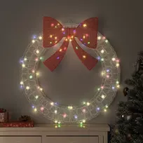 Vainikas su 80 LED Įvairiaspalvis 92 x 92 x 9,5 cm Akrilas