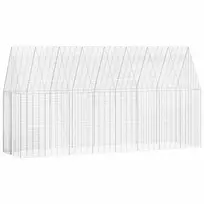 Triušių narvas Sidabro 400 x 100 x 210 cm Cinkuota plienas