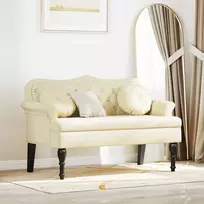 Česterfildo suolas Kreminė 120,5 x 65 x 75 cm Dirbtinė oda