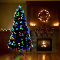 Dirbtinė Kalėdų eglutė su 210 LED s stovu Žalia 180 cm PVC