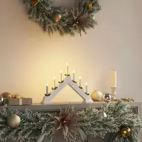 Kalėdų žvakių tiltas su 7 LED Balta 39.5 x 5 x 29 cm
