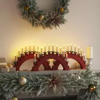 Kalėdų žvakių arkos su 10 LED žvakių 3 pcs Raudona