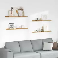 Sieninė lentyna 4 pcs Smėlio 100 x 9 x 3 cm Apdirbta mediena