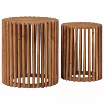 Rankų darbo šoniniai stalų rinkinys 2 pcs Teak medžio rudas