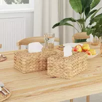 Servetėlių dėžutės dangčiai 2 pcs Vandens hiacintas Natūrali
