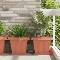 Kvadratinis gėlių padėklas 6 pcs Raudona plyta 36 x 36 x 2.5 cm
